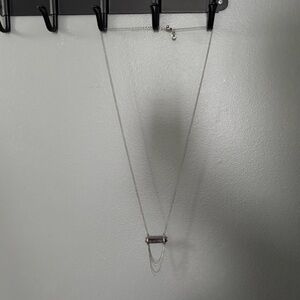 Silver Necklace with Amethyst Accent